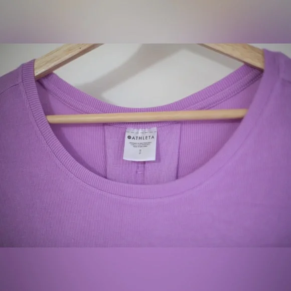 Athleta Purple High-Low Tee | Soft Athleisure Top - Picture 7 of 8